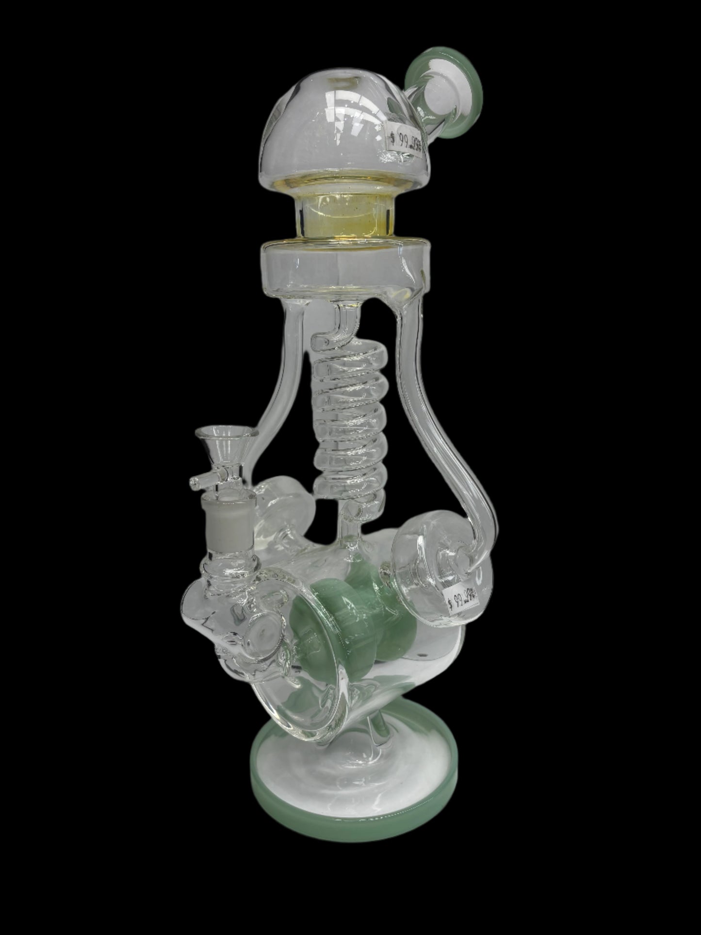 14" Dome Top Corkscrew Single Percolator Recycler | 14mm Glass Waterpipe