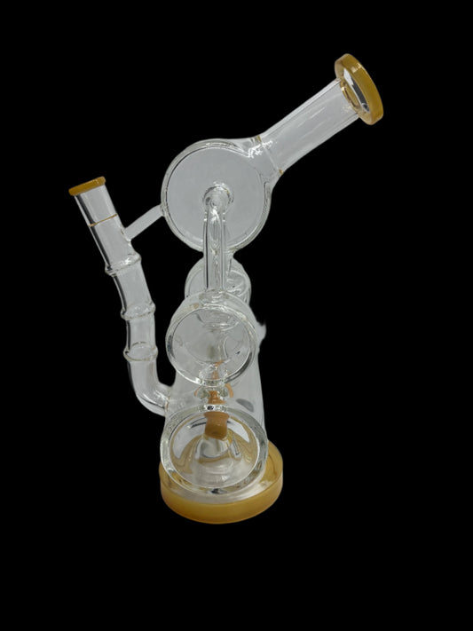 12" Corkscrew, Wide Cylinder Percolator Recycler | 14mm Glass Waterpipe