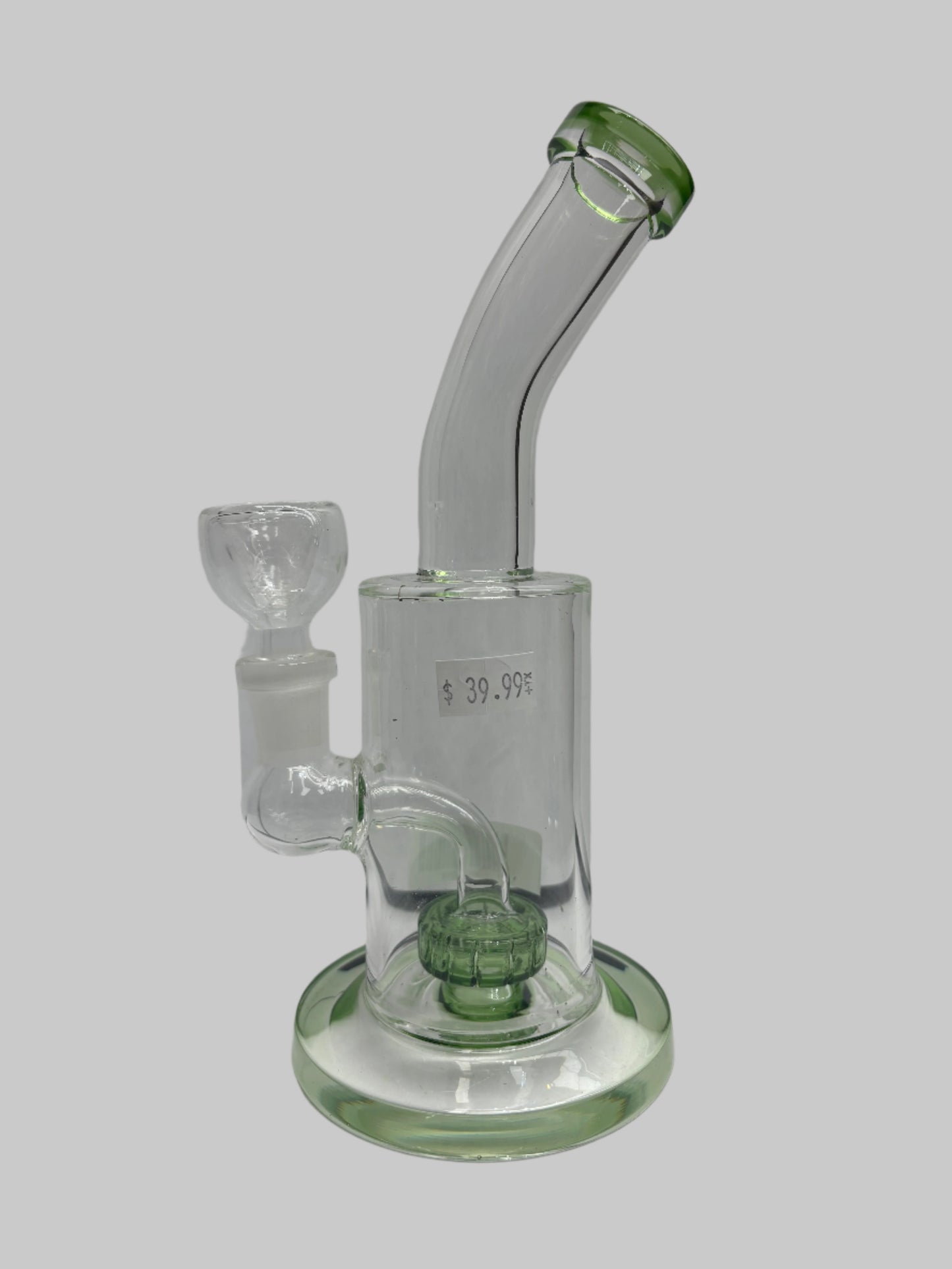 8" Single Puck Percolator Bent Neck | 14mm Glass Waterpipe