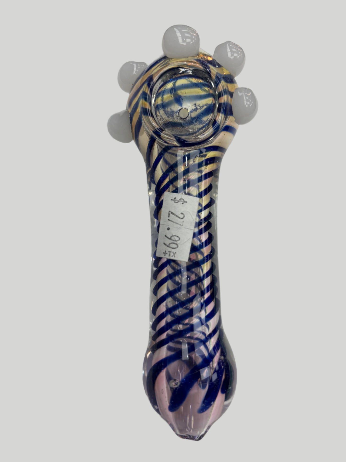 5" Pink Tint w/ Crown Glass Hand Pipe