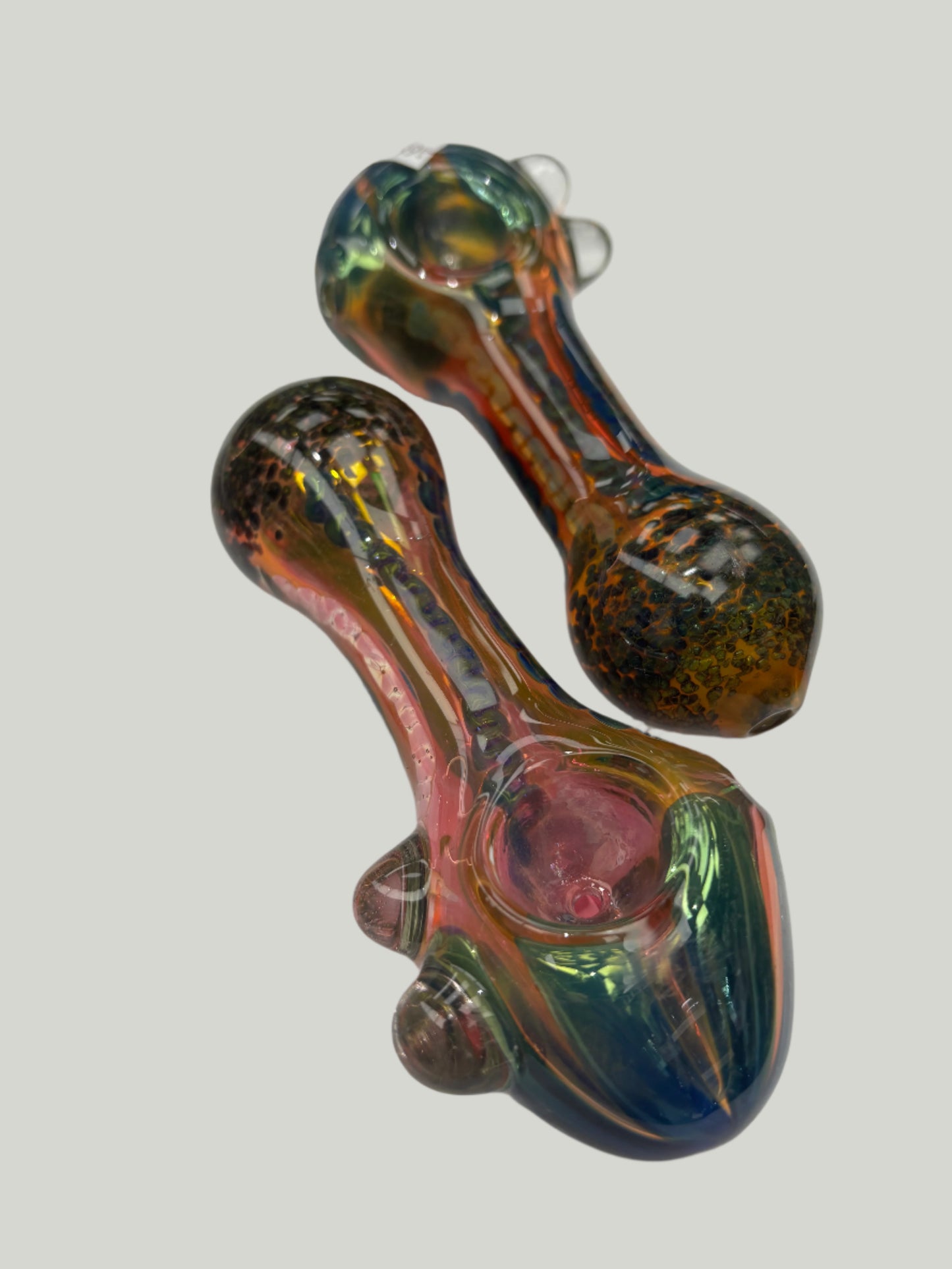 4.5” Pink w/ Squiggles and Flower Front Glass Hand Pipe