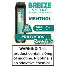 Breeze Pro | 2,000 Puffs | Zero Nic | Disposable Nicotine