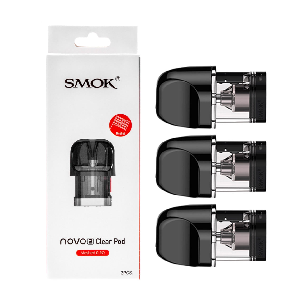 Smok - Novo 2 Clear Pod Meshed 0.9 Ohm - Vape Pods