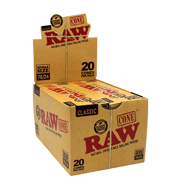 Raw Single Size 70/45 Pre-Rolled Cones 20ct