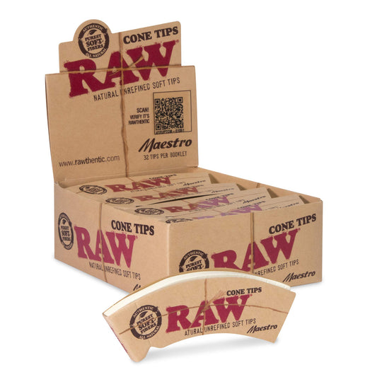 Raw Pre-Rolled Coned Tips 32ct - Filters