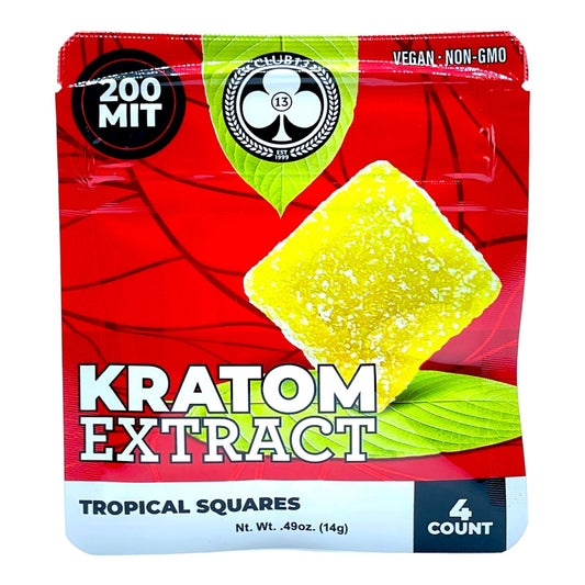 Club 13 Kratom Extract Gummy Squares - 200 MIT