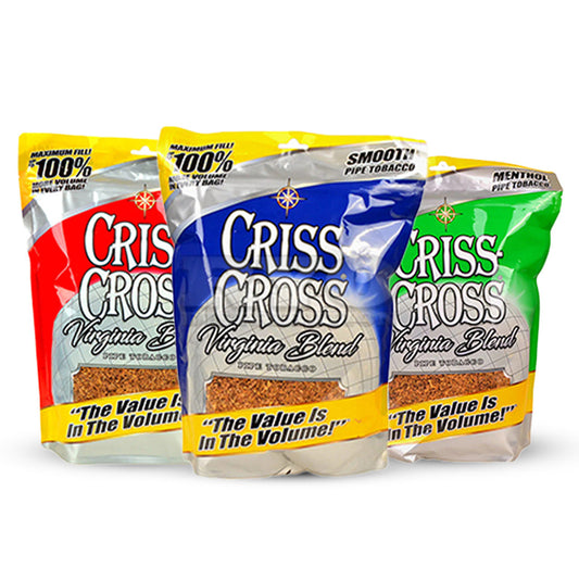 Criss Cross 8oz Pipe/Rolling Tobacco Virginia Blend