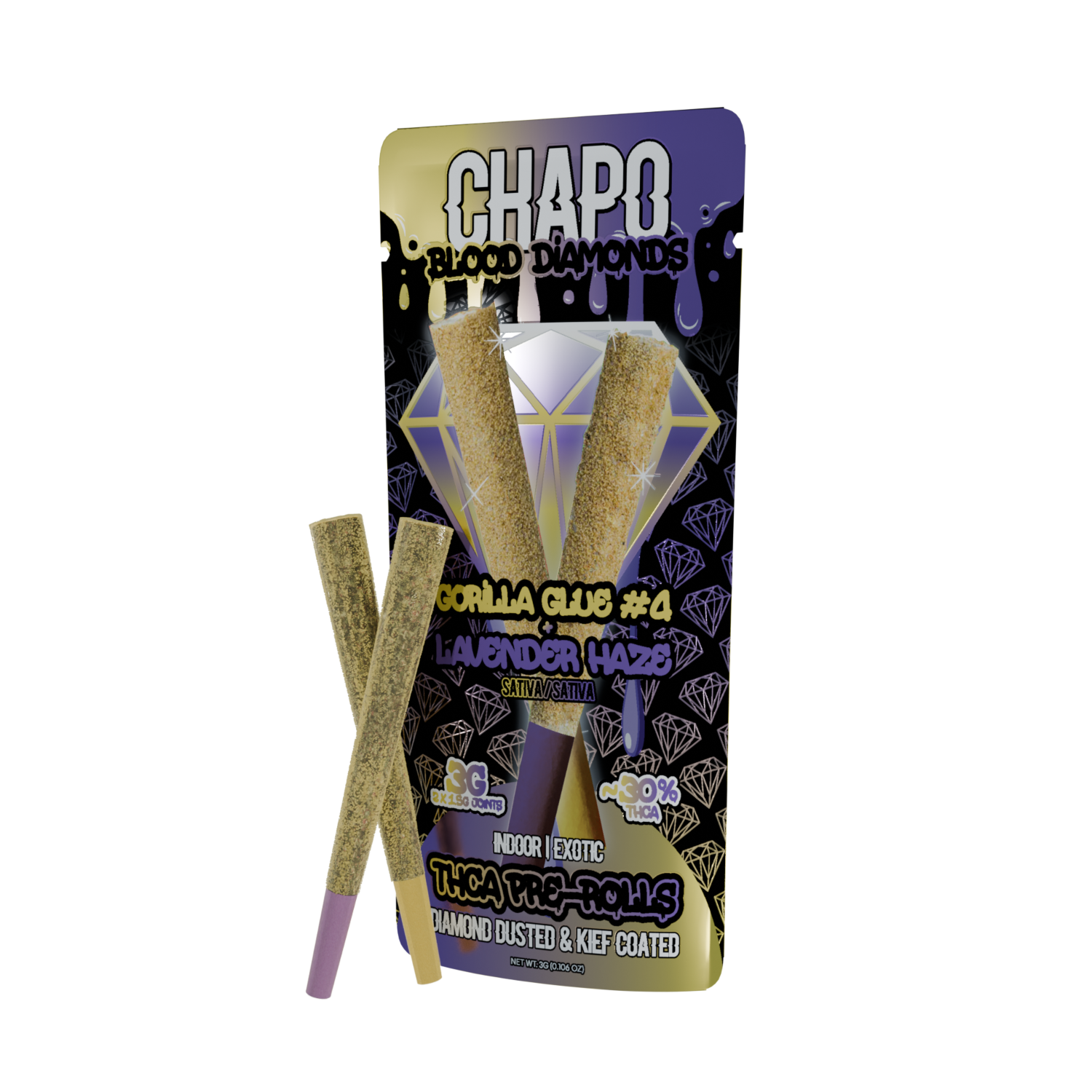 Chapo Blood Diamonds 3g THCA Delta Flower/Pre-Rolls