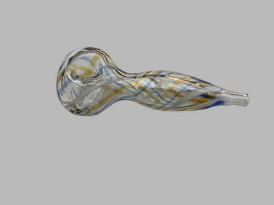 Clear Glass w/ Stripes Glass Hand Pipes