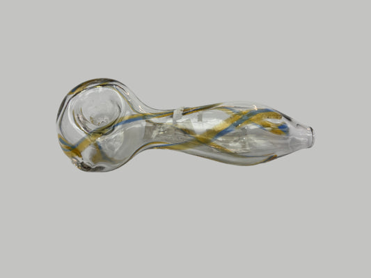 Clear Glass w/ Stripes Glass Hand Pipes