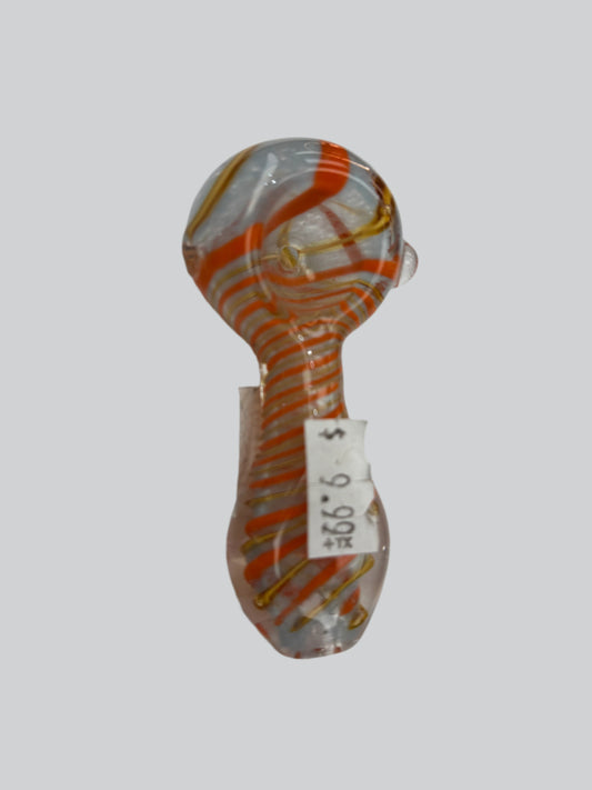 3.5" Colored Glass w/ Swirls Hand Pipe