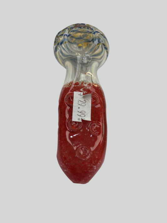 4" Square Body Colored and Swirl Glass Hand Pipe