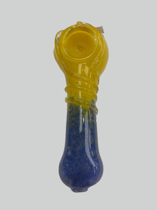 4" Two Toned w/ Spiral Glass Hand Pipe
