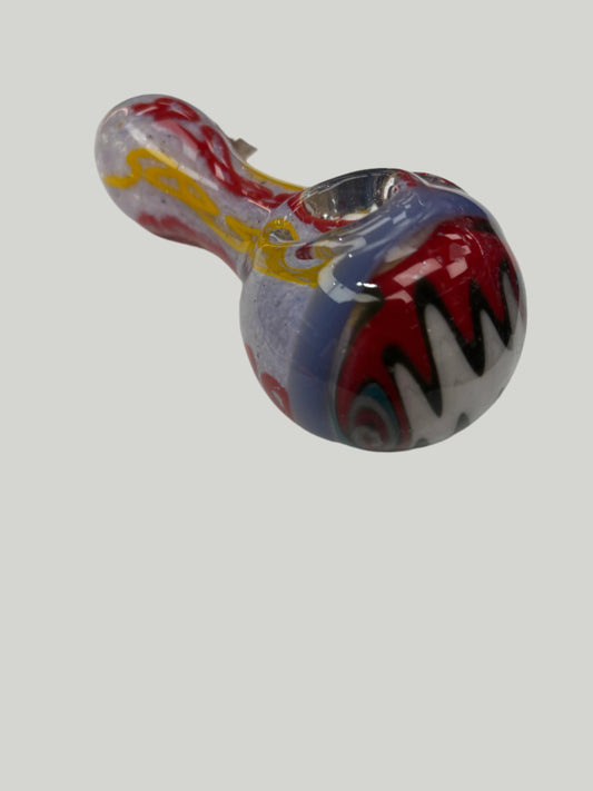 4.5" Wig-Wag Design Glass Hand Pipe