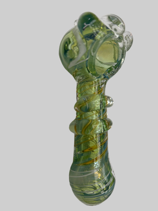 5" Crowned with Middle Glass Bump Hand Pipe