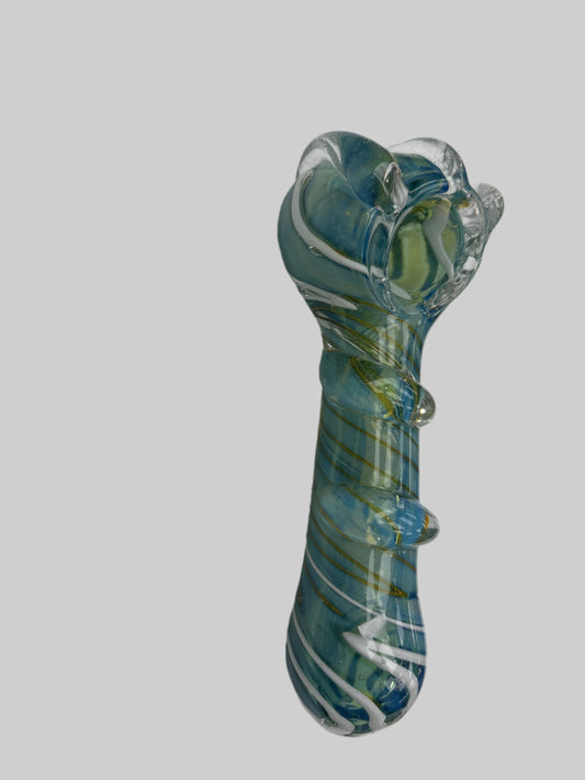 5" Crowned with Middle Glass Bump Hand Pipe