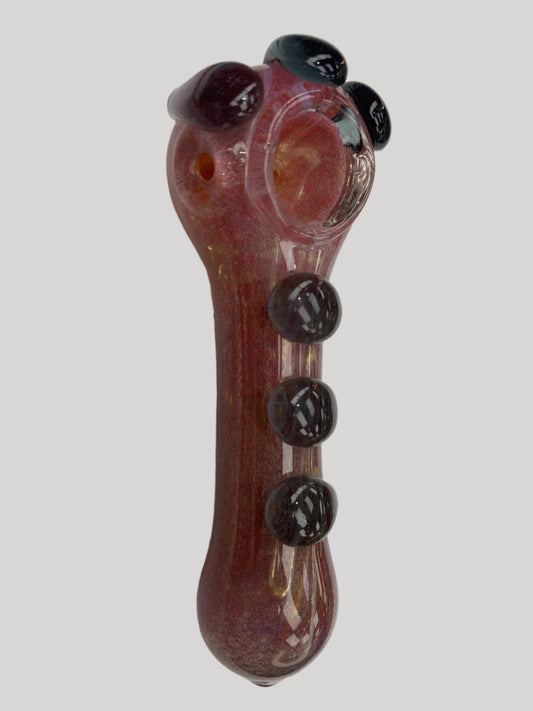 5" Colored Three Drops + Crown Glass Hand Pipe