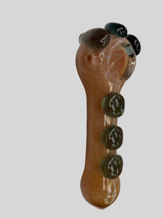 5" Colored Three Drops + Crown Glass Hand Pipe