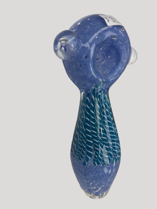 5" Colored w/ Squiggle Mouth Piece Glass Hand Pipe