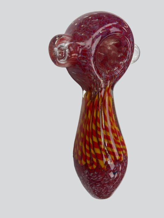 5" Colored w/ Squiggle Mouth Piece Glass Hand Pipe