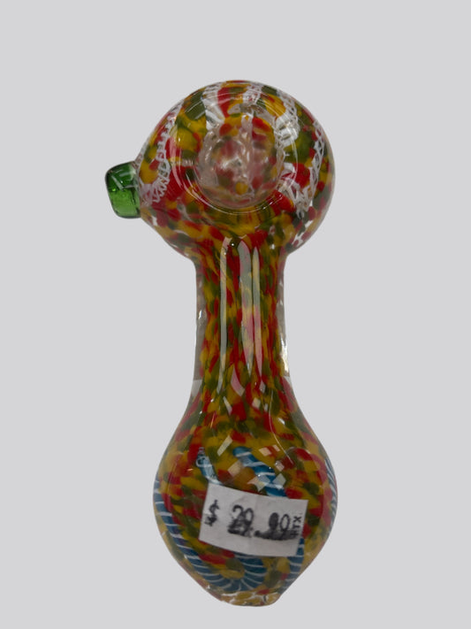 5" Rasta w/ Bulby Mouthpiece Glass Hand Pipe