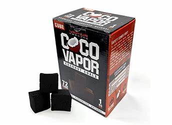 Vapor Hookahs Coco Vapor Coconut Shells 72 ct. Cube - Charcoal