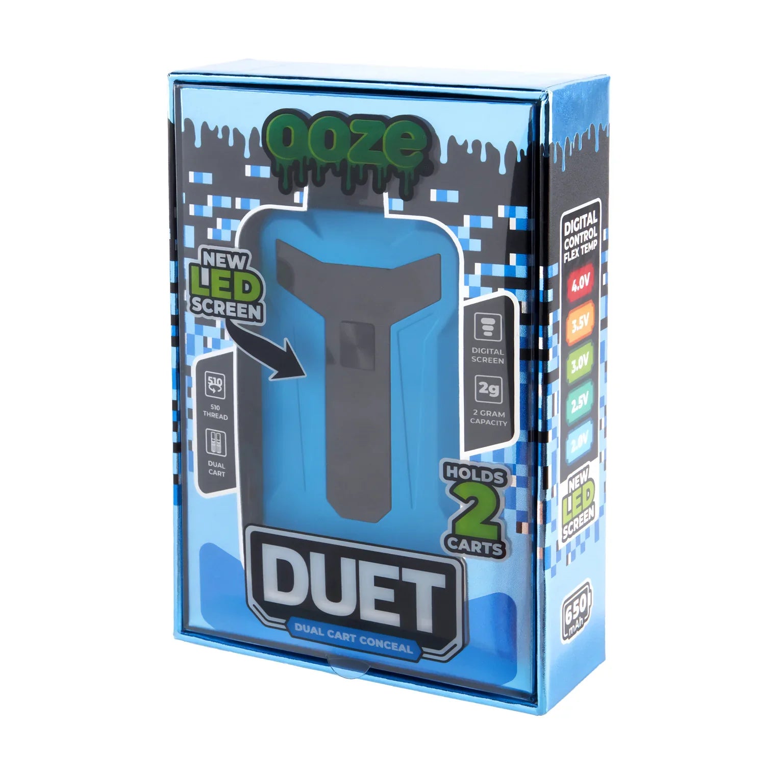 Ooze Duet - 650mAh 510 Dual Conceal Cart Battery - 510 thread Battery
