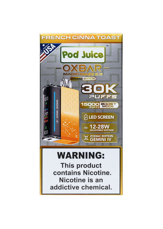 Pod Juice Oxbar | 30,000 Puffs | Nicotine Disposable
