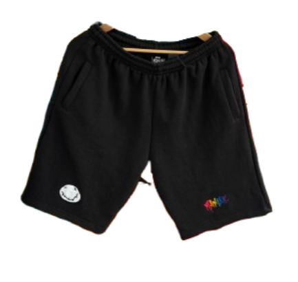 Maniak Clothing | Black Shorts Rainbow Logo