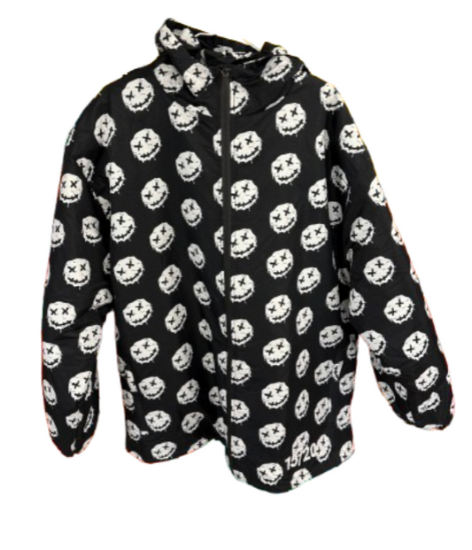 Maniak Clothing | Black Maniak Logo Pattern Jacket