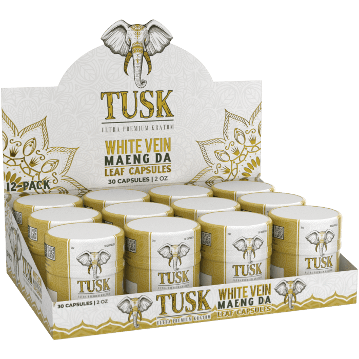 Tusk White Vein Maeng Da Capsules - Kratom Capsules