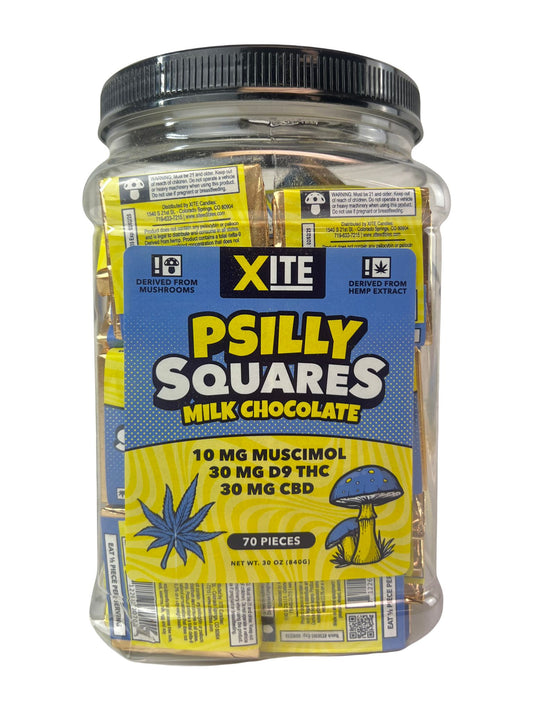 Xite Psilly Squares - Mushroom Chocolates 70 Count