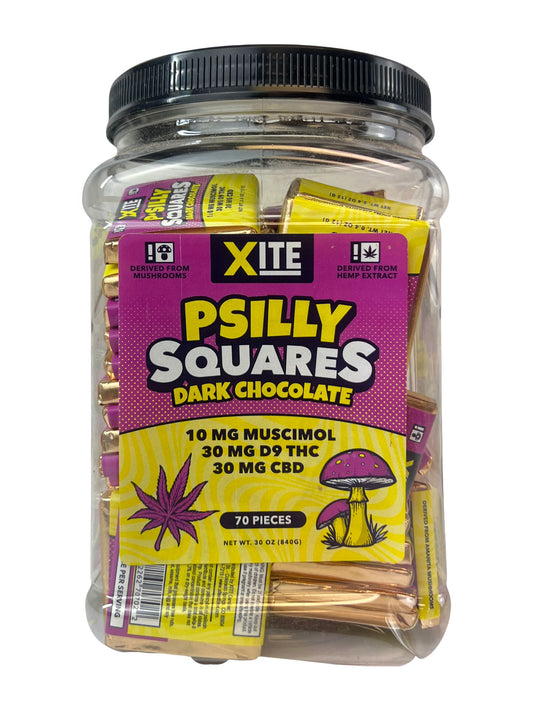 Xite Psilly Squares - Mushroom Chocolates 70 Count