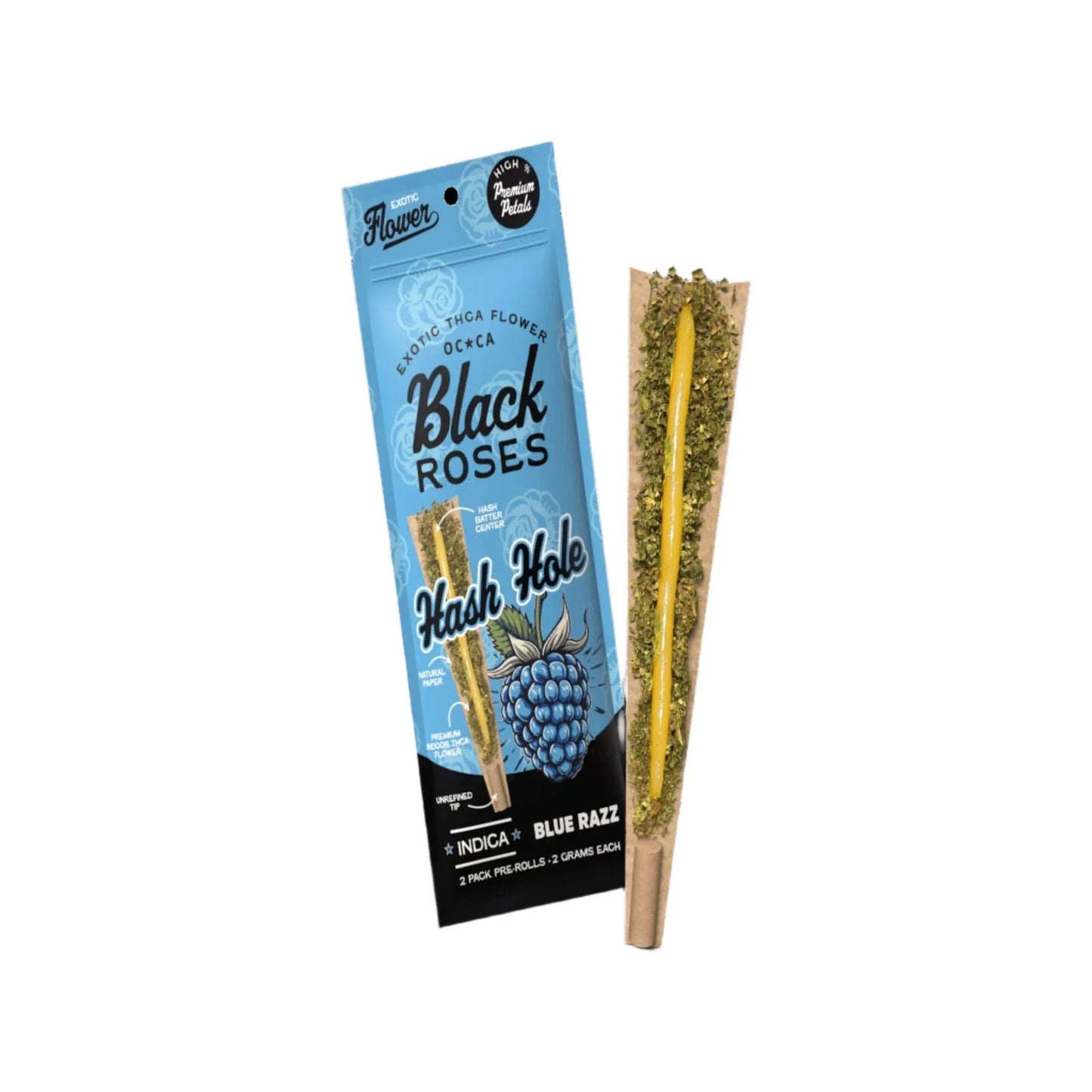 Black Roses Hash Hole 2 Pack | 4G THCA Pre-Roll