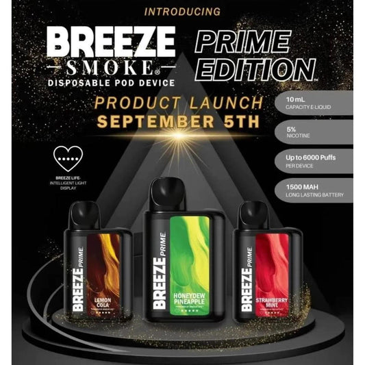 Breeze Prime 6000 Puff (5ct) Disposable Nicotine