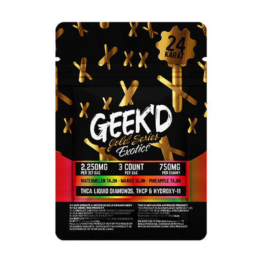 Geek’d 24k Gold Series Exotics | (3ct) 2250mg Delta Edible Gummies