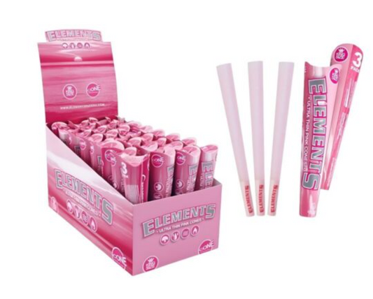 Elements Pink Pre-Rolled Cones King Size - 3 pack