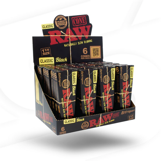 Raw Pre-Rolled Cones Black