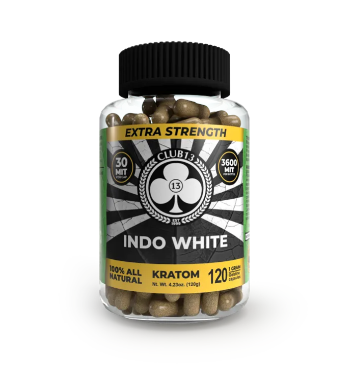 Club 13: Extra Strength Indo White - Kratom Capsules