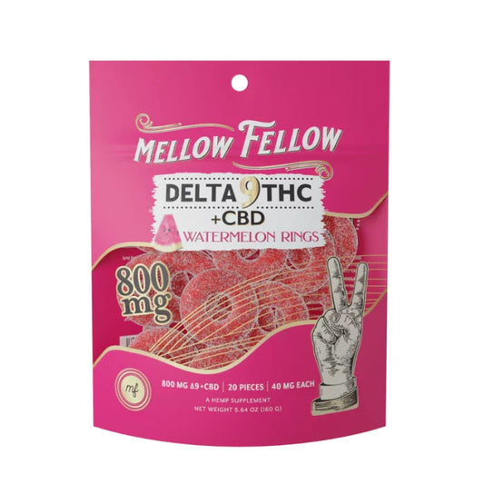Mellow Fellow D9 + CBD 800MG Gummy Bags  Delta Edibles
