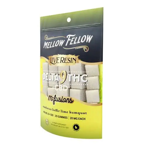 Mellow Fellow  M-Fusions D9 Live Resin + CBD Gummies | 400mg 20 Pack | Delta Edible Gummies