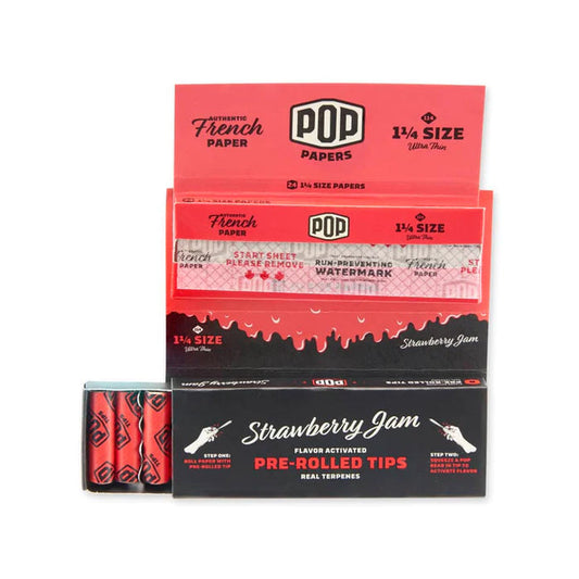 POP 1 1/4 Ultra Thin Papers + Flavor Activated Pre-Rolled Tips Kit