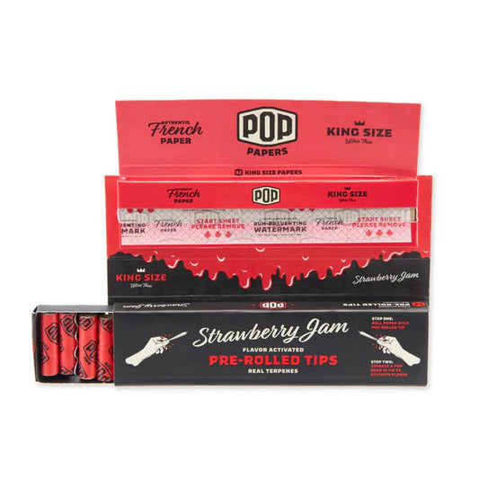 POP King Size Ultra Thin Papers + Flavor Activated Pre-Rolled Tips