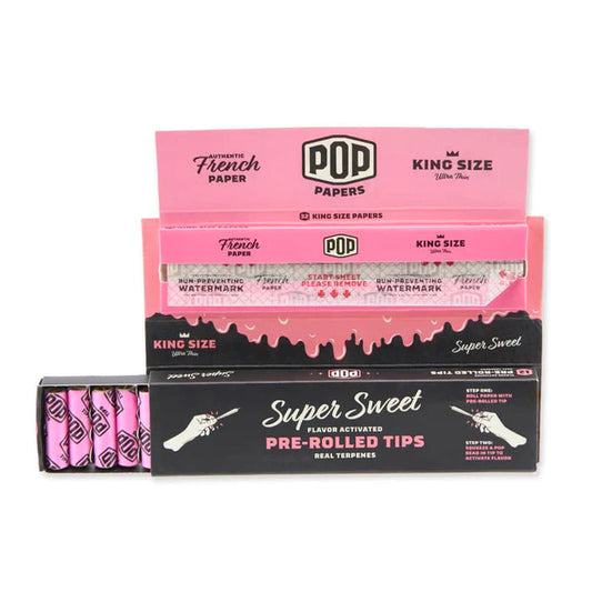 POP King Size Ultra Thin Papers + Flavor Activated Pre-Rolled Tips