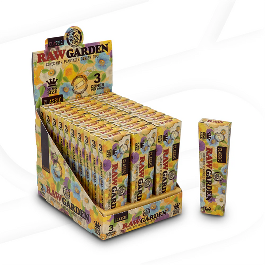 Raw Garden King Sized 3 Pk Pre-Rolled Cones (30ct Display)