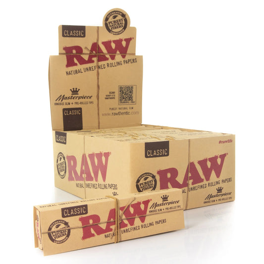 RAW Masterpiece Classic Rolling Papers + Pre-Rolled Tips