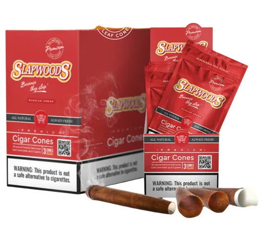 Slapwoods Russian Cream - Tobacco Cigarillo Cone - 3 Pack
