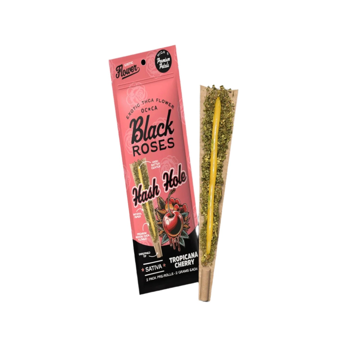 Black Roses Hash Hole 2 Pack | 4G THCA Pre-Roll