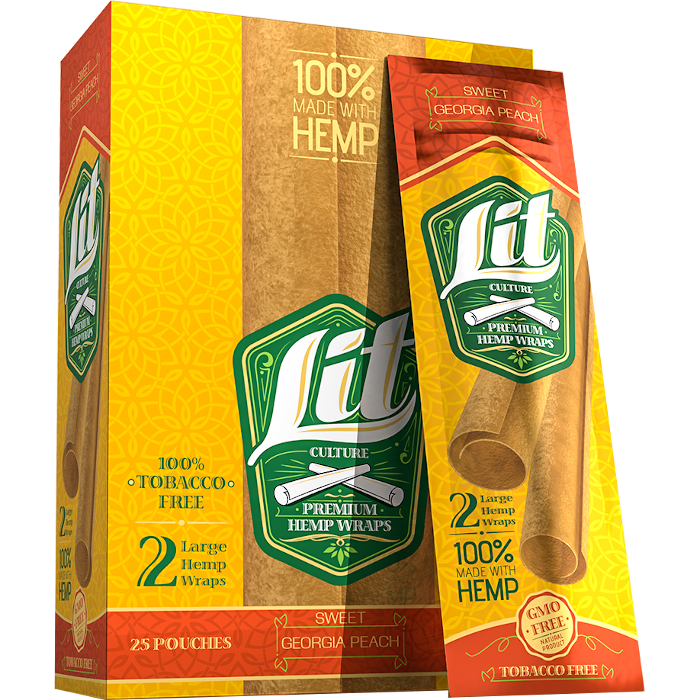 Lit Hemp Wraps - Box of 25 Pouches.