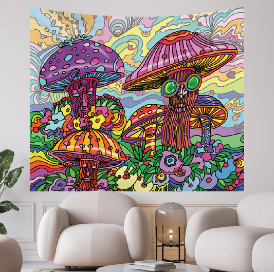 Trippy Shrooms - Tapestry